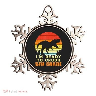 Im Ready To Crush 5th Grade Trex Dino Retro First Day Ornament