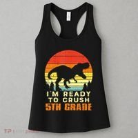Im Ready To Crush 5th Grade Trex Dino Retro First Day Women's Tank Top thumb 3