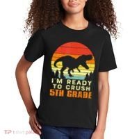 Im Ready To Crush 5th Grade Trex Dino Retro First Day Kids T-Shirt thumb 2