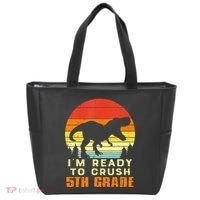 Im Ready To Crush 5th Grade Trex Dino Retro First Day Tote Bag thumb 0