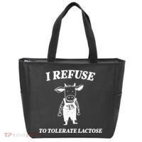 I Refuse To Tolerate Lactose Cow Tote Bag thumb 0