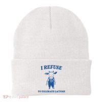 I Refuse To Tolerate Lactose Cow Beanie thumb 0