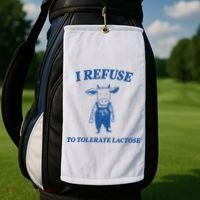I Refuse To Tolerate Lactose Cow Golf Towel thumb 2