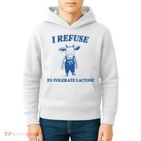 I Refuse To Tolerate Lactose Cow Kids Hoodie thumb 4