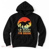 Im Ready To Crush 7th Grade Trex Dino Retro First Day Hoodie thumb 0