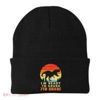 Im Ready To Crush 7th Grade Trex Dino Retro First Day Beanie thumb 0