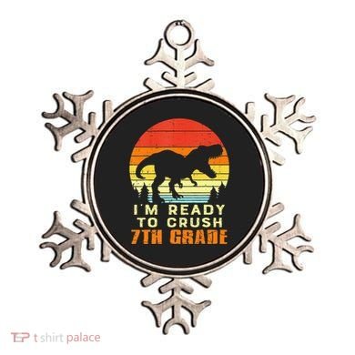 Im Ready To Crush 7th Grade Trex Dino Retro First Day Ornament