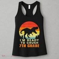 Im Ready To Crush 7th Grade Trex Dino Retro First Day Women's Tank Top thumb 3
