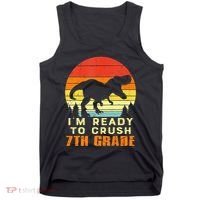 Im Ready To Crush 7th Grade Trex Dino Retro First Day Tank Top thumb 0