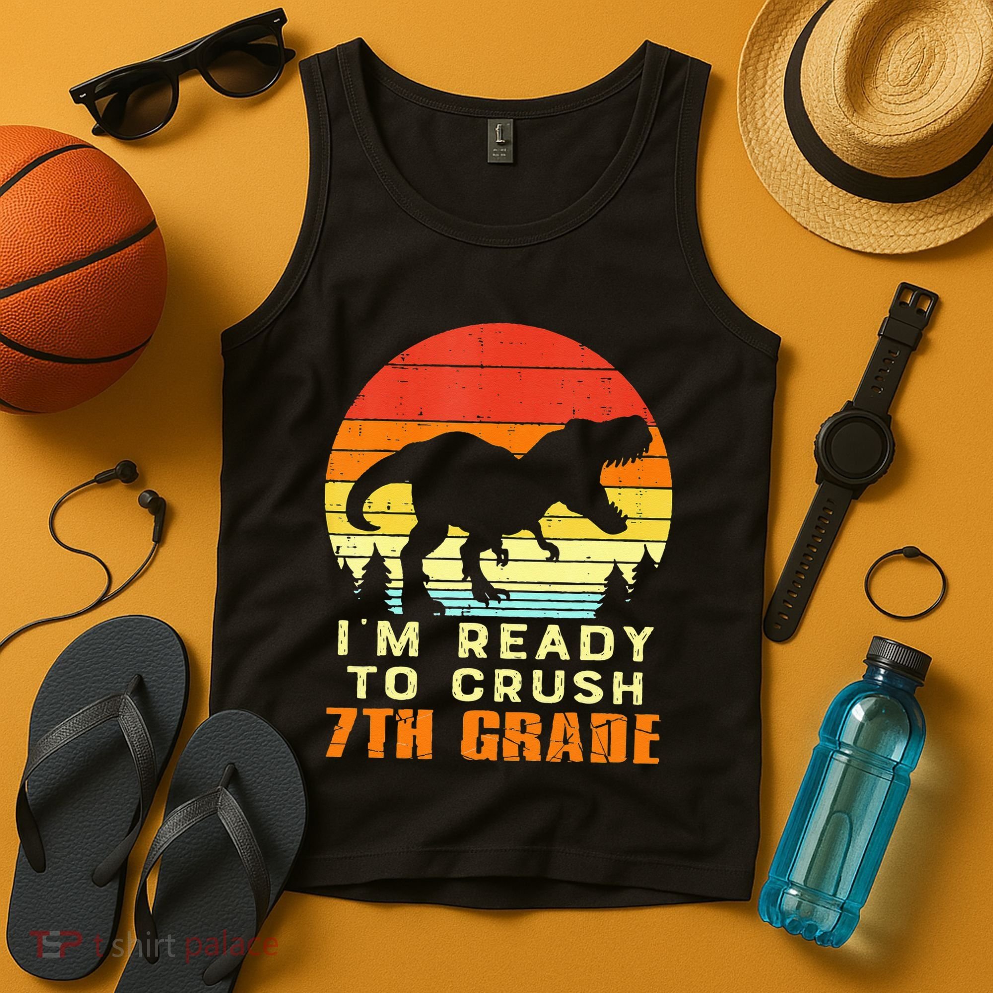 Im Ready To Crush 7th Grade Trex Dino Retro First Day Tank Top
