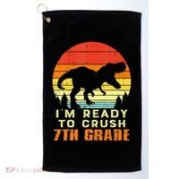 Im Ready To Crush 7th Grade Trex Dino Retro First Day Golf Towel thumb 0