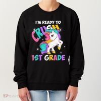 Im Ready To Crush 1st Grade Unicorn Back To School Women's Sweatshirt thumb 0