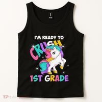 Im Ready To Crush 1st Grade Unicorn Back To School Tank Top thumb 2
