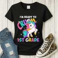 Im Ready To Crush 1st Grade Unicorn Back To School Women's T-Shirt thumb 3