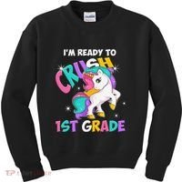 Im Ready To Crush 1st Grade Unicorn Back To School Kids Sweatshirt thumb 0