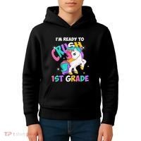 Im Ready To Crush 1st Grade Unicorn Back To School Kids Hoodie thumb 4