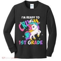 Im Ready To Crush 1st Grade Unicorn Back To School Kids Long Sleeve Shirt thumb 0