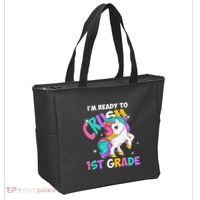 Im Ready To Crush 1st Grade Unicorn Back To School Tote Bag thumb 2