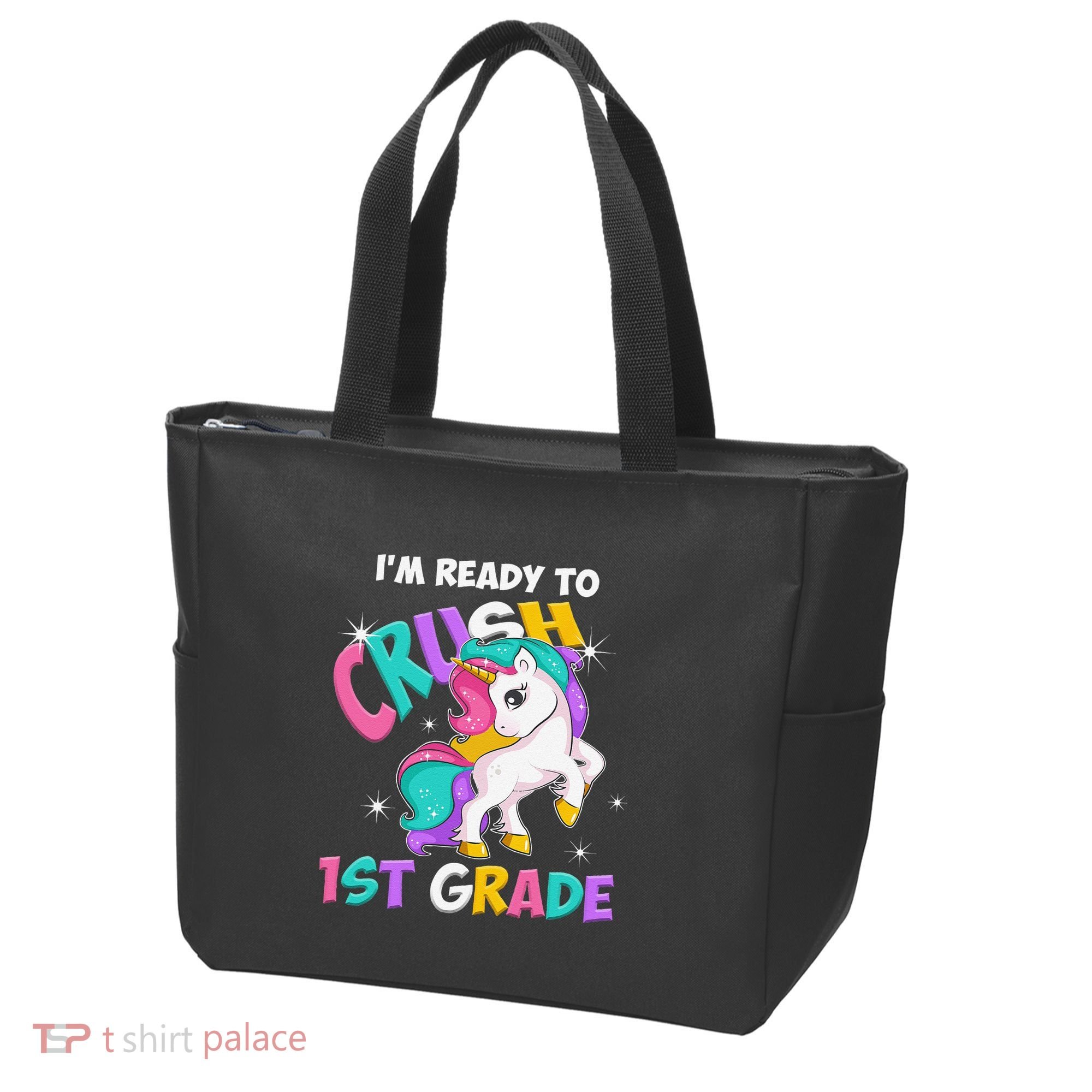 Im Ready To Crush 1st Grade Unicorn Back To School Tote Bag