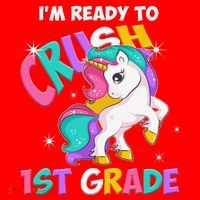 Im Ready To Crush 1st Grade Unicorn Back To School Santa Hat thumb 1