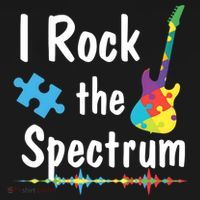 I Rock The Spectrum Funny Gift Autism Awareness Electric Guitar Gift Women's Hoodie thumb 2