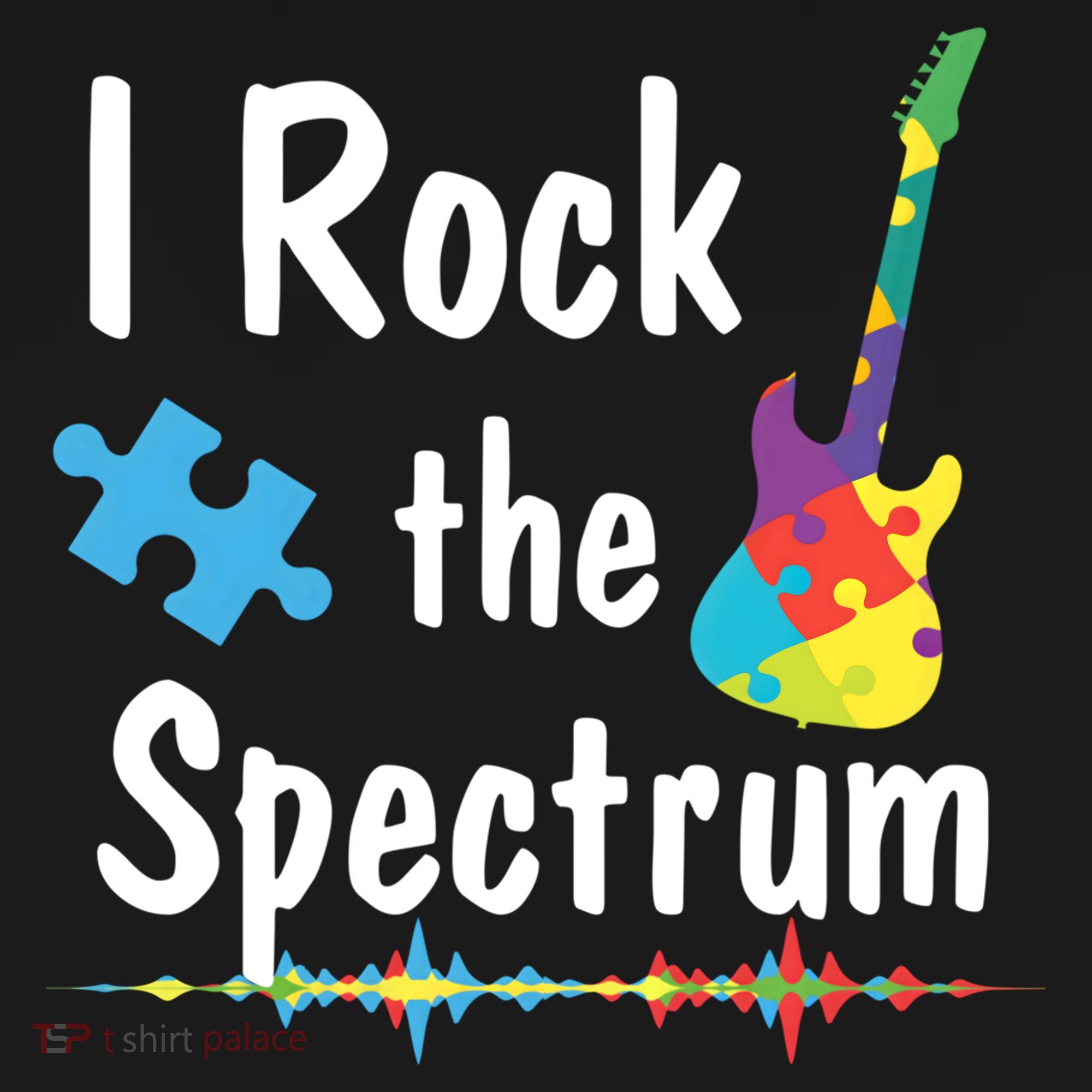 I Rock The Spectrum Funny Gift Autism Awareness Electric Guitar Gift Women's Hoodie