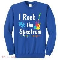 I Rock The Spectrum Funny Gift Autism Awareness Electric Guitar Gift Sweatshirt thumb 0