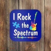 I Rock The Spectrum Funny Gift Autism Awareness Electric Guitar Gift Coaster thumb 0