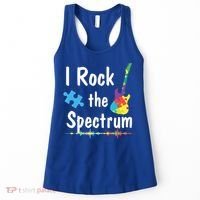 I Rock The Spectrum Funny Gift Autism Awareness Electric Guitar Gift Women's Tank Top thumb 0