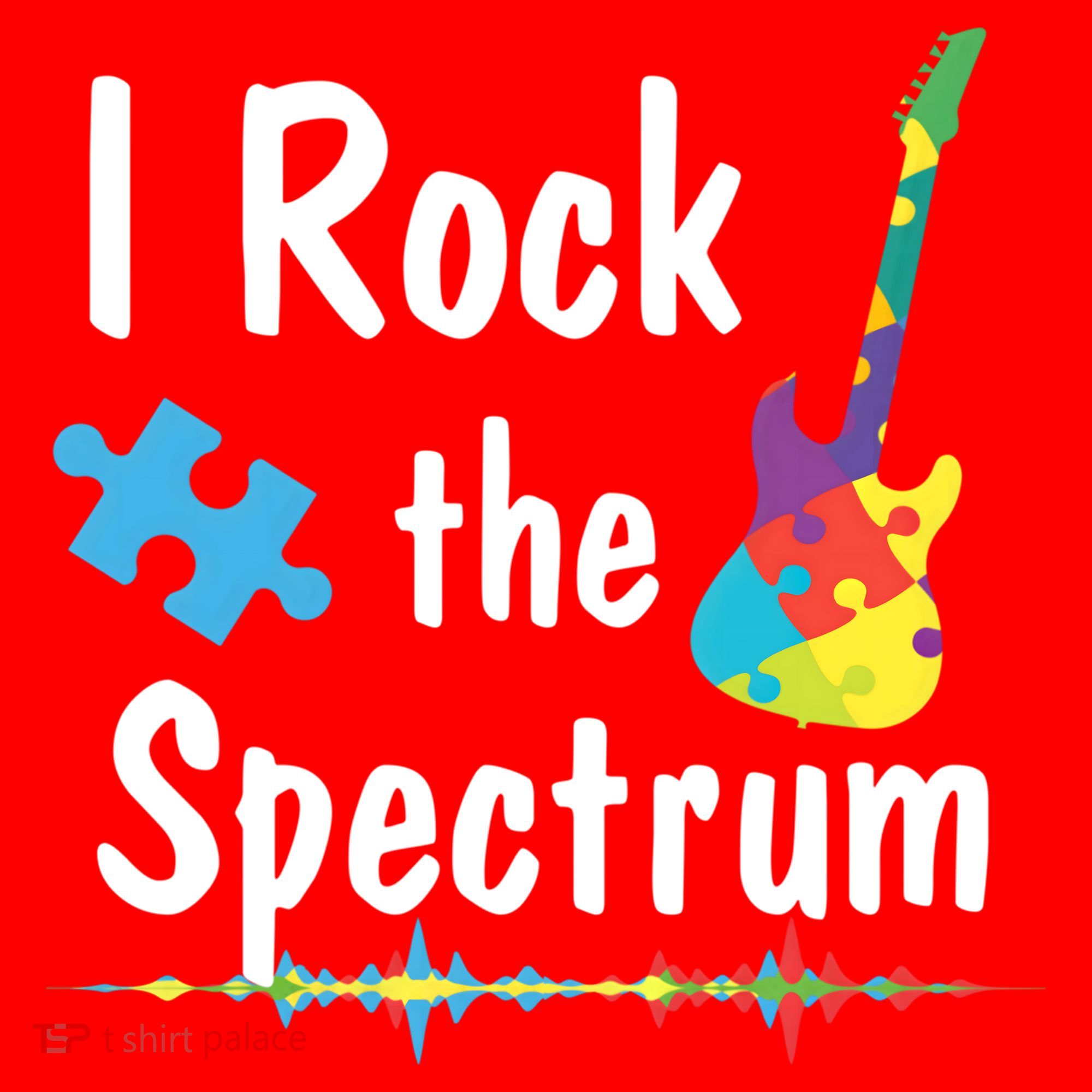 I Rock The Spectrum Funny Gift Autism Awareness Electric Guitar Gift Santa Hat
