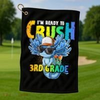 I'm Ready To Crush 3rd Grade Axolotl Back To School Golf Towel thumb 1