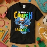 I'm Ready To Crush 3rd Grade Axolotl Back To School Kids T-Shirt thumb 3