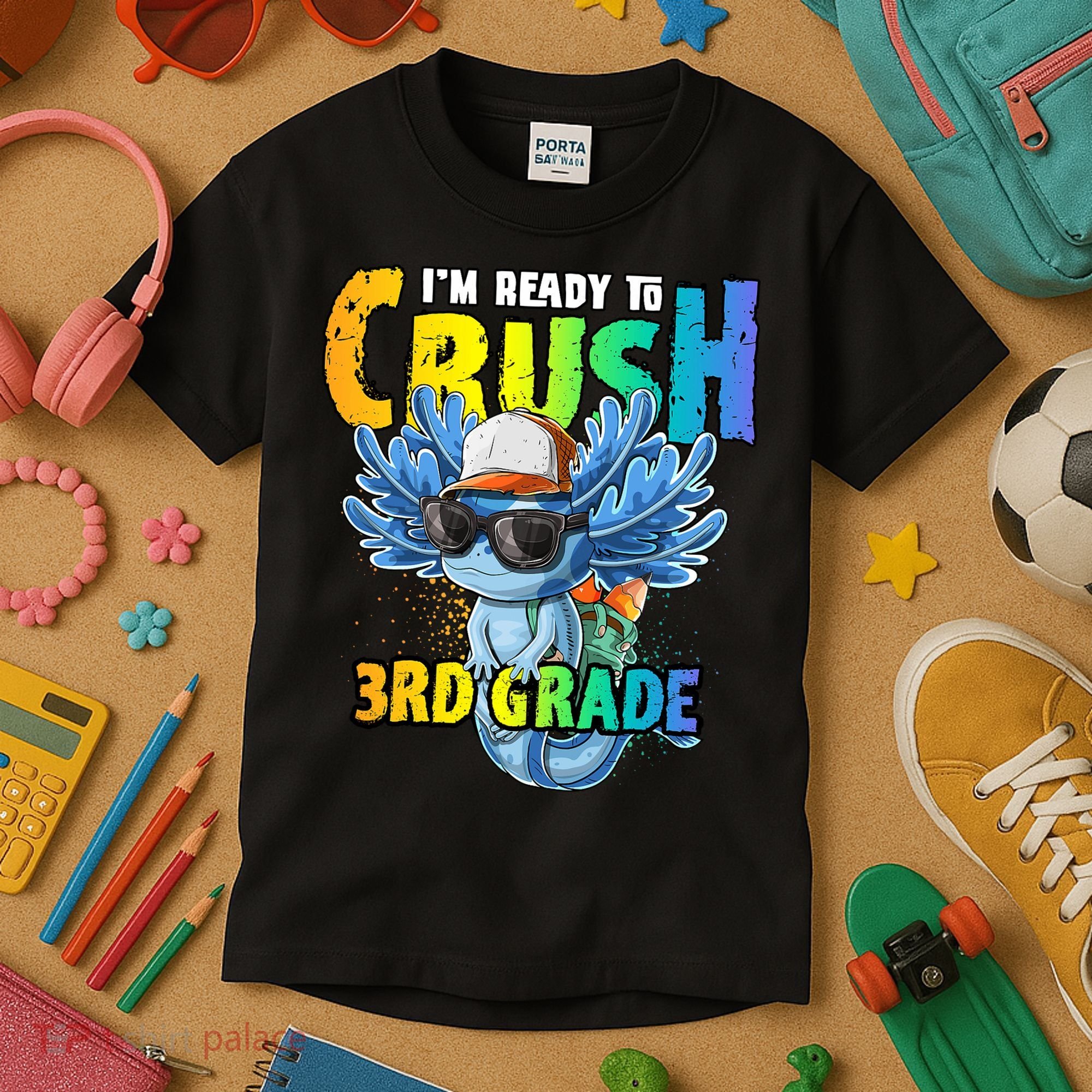 I'm Ready To Crush 3rd Grade Axolotl Back To School Kids T-Shirt