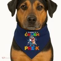 I'm Ready To Crush Pre K Dinosaur Back To School USA-Made Doggie Bandana thumb 1