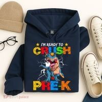I'm Ready To Crush Pre K Dinosaur Back To School Hoodie thumb 4