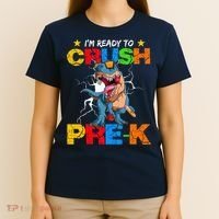 I'm Ready To Crush Pre K Dinosaur Back To School T-Shirt thumb 4