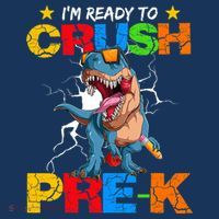 I'm Ready To Crush Pre K Dinosaur Back To School Beanie thumb 2