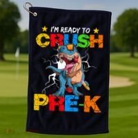 I'm Ready To Crush Pre K Dinosaur Back To School Golf Towel thumb 1