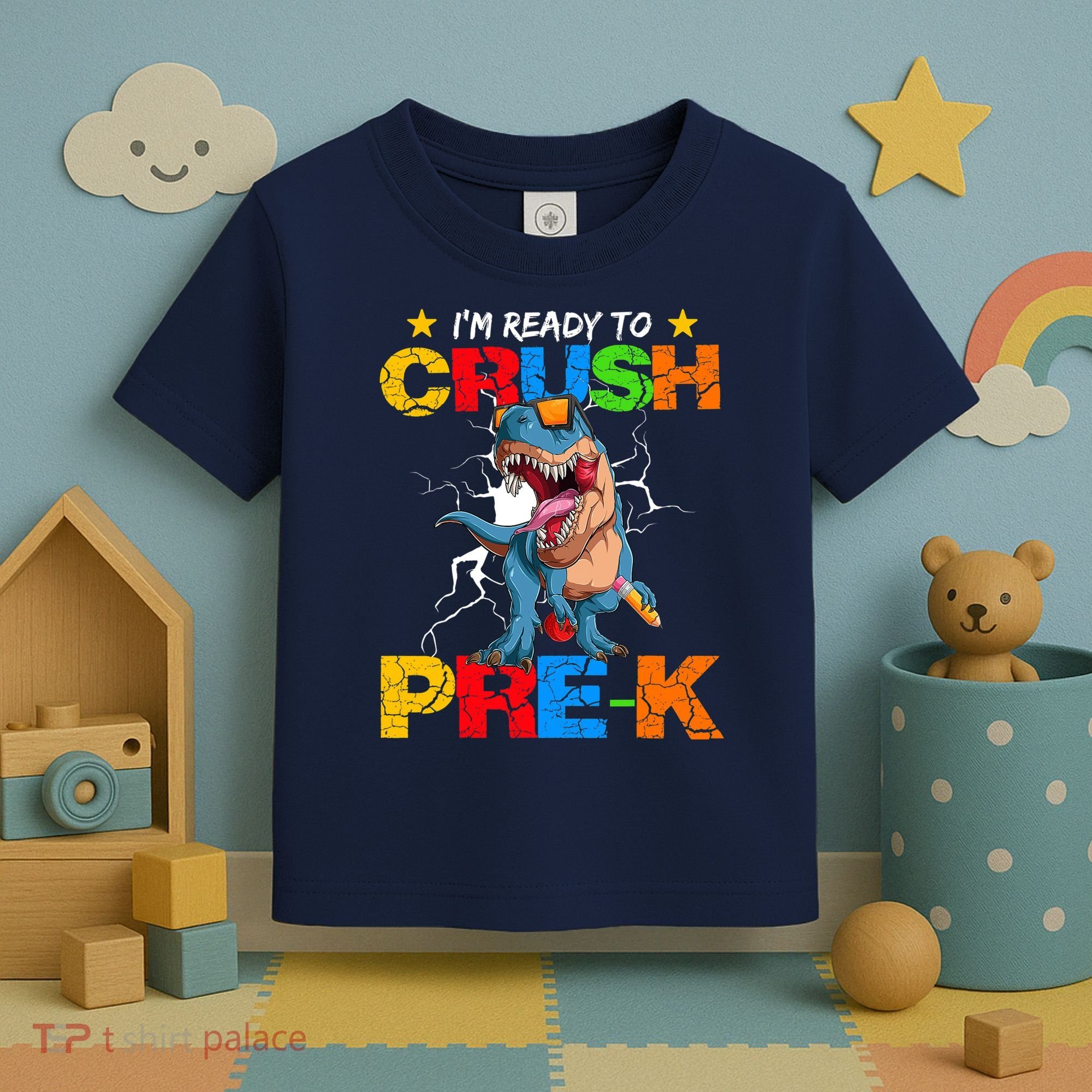 I'm Ready To Crush Pre K Dinosaur Back To School Toddler T-Shirt