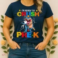 I'm Ready To Crush Pre K Dinosaur Back To School Women's T-Shirt thumb 2