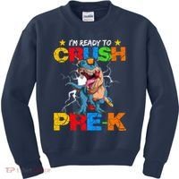 I'm Ready To Crush Pre K Dinosaur Back To School Kids Sweatshirt thumb 0