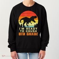 Im Ready To Crush 8th Grade Trex Dino Retro First Day Women's Sweatshirt thumb 0