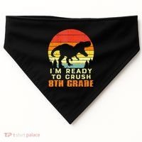 Im Ready To Crush 8th Grade Trex Dino Retro First Day USA-Made Doggie Bandana thumb 0