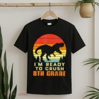 Im Ready To Crush 8th Grade Trex Dino Retro First Day T-Shirt thumb 2