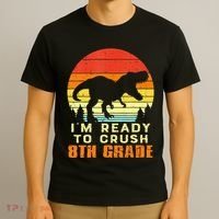 Im Ready To Crush 8th Grade Trex Dino Retro First Day T-Shirt thumb 3