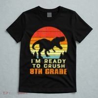 Im Ready To Crush 8th Grade Trex Dino Retro First Day T-Shirt thumb 5
