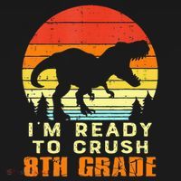 Im Ready To Crush 8th Grade Trex Dino Retro First Day Mousepad thumb 1