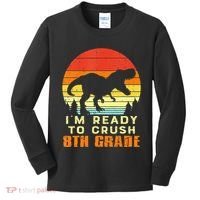 Im Ready To Crush 8th Grade Trex Dino Retro First Day Kids Long Sleeve Shirt thumb 0