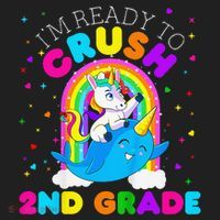 Im Ready To Crush 2nd Grade Unicorn First Day Of School Women's Sweatshirt thumb 2