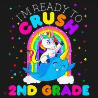 Im Ready To Crush 2nd Grade Unicorn First Day Of School Women's Tank Top thumb 5